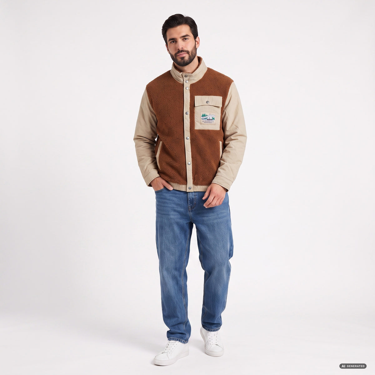 Padded jacket in teddy